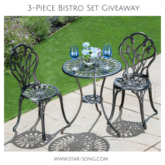 Starsong Giveaway: Enter to Win a 3 Piece Bistro Set for Your Outdoor Space