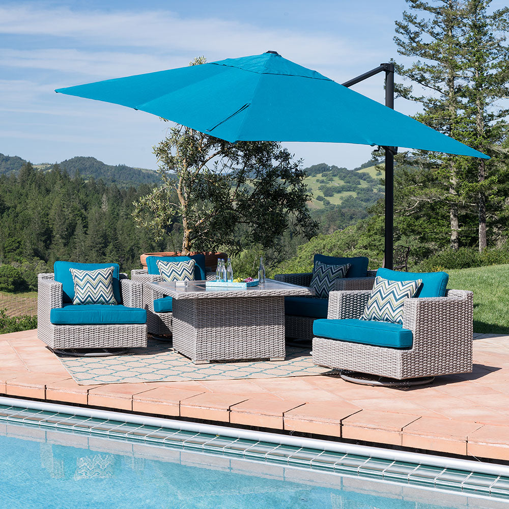 backyard patio umbrella ideas Patiokingdom Outdoor with LED, Solar Umbrella w/Tilt Market Umbrella Beige / 9FT and releaseno complicated levers or finicky knobs 10' Round Sunbrella Cast Ivy