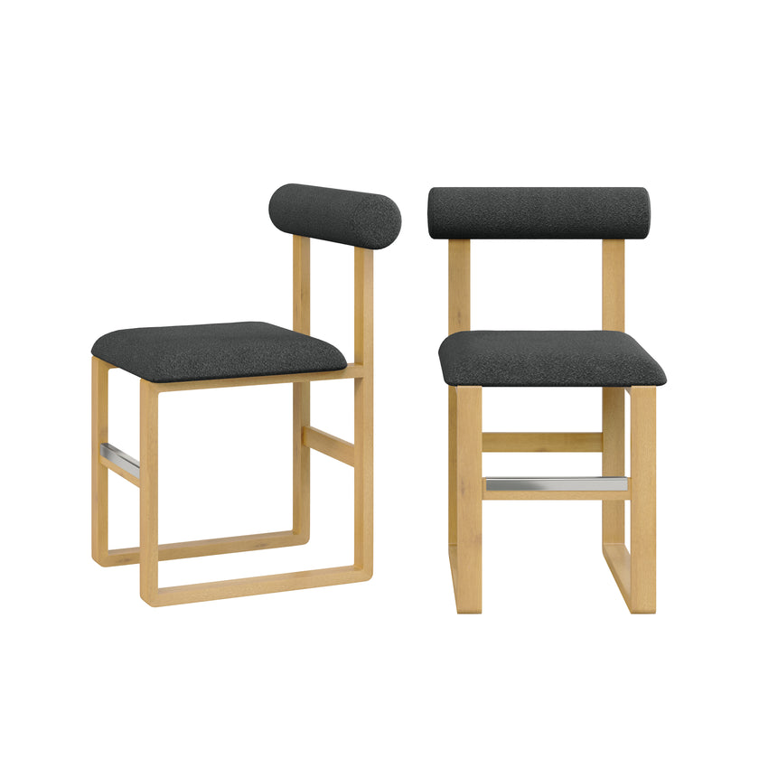 Upholstered Wooden Counter / Bar Stools (Set of 2)