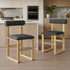 Upholstered Wooden Counter / Bar Stools (Set of 2)