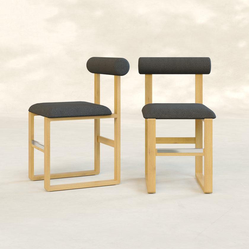 Upholstered Wooden Counter / Bar Stools (Set of 2)