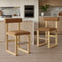 Upholstered Wooden Counter / Bar Stools (Set of 2)