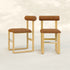Upholstered Wooden Counter / Bar Stools (Set of 2)