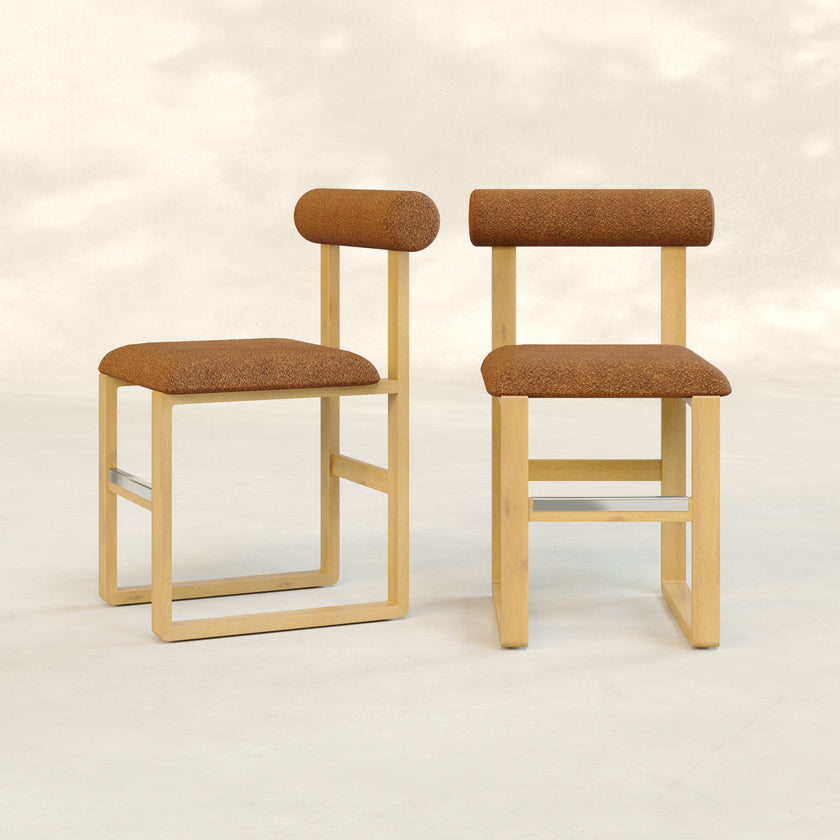 Upholstered Wooden Counter / Bar Stools (Set of 2)
