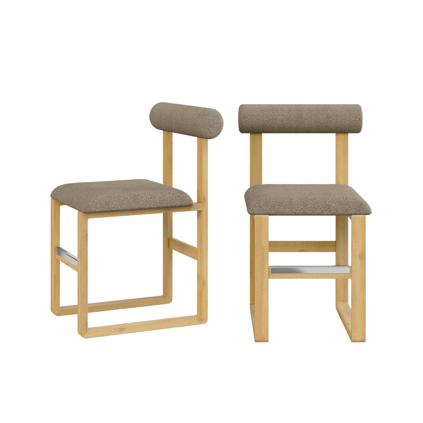 Upholstered Wooden Counter / Bar Stools (Set of 2)