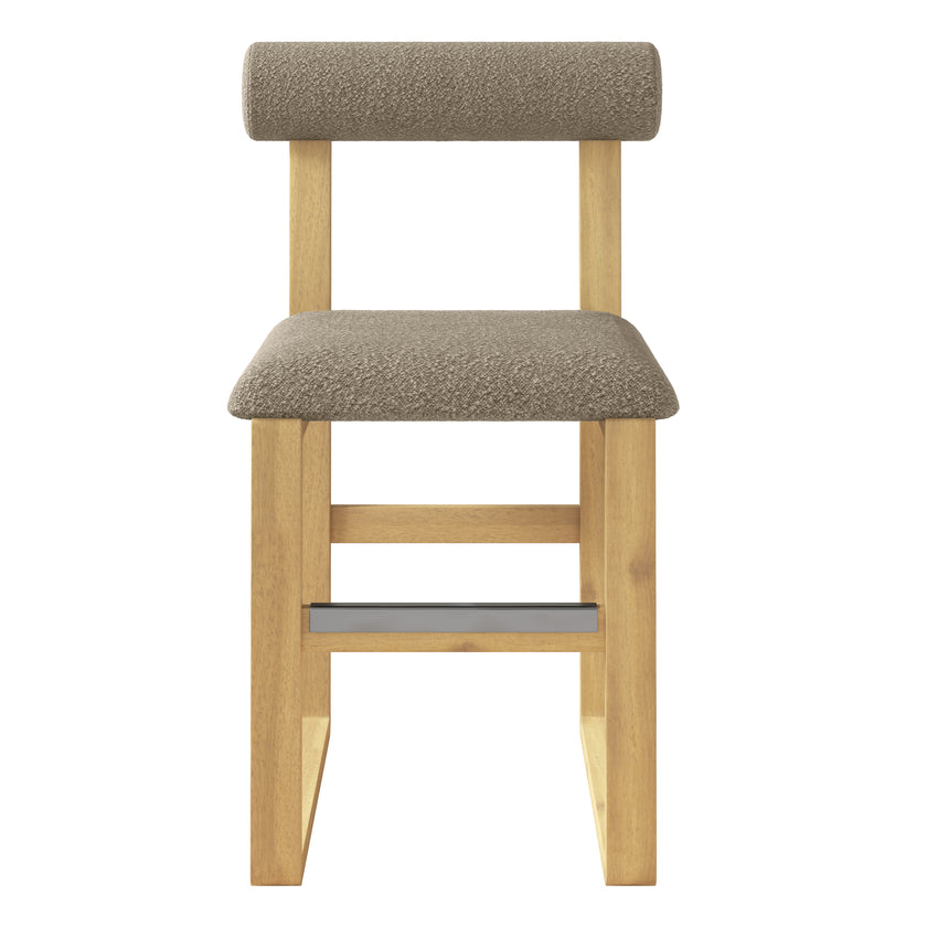 Upholstered Wooden Counter / Bar Stools (Set of 2)