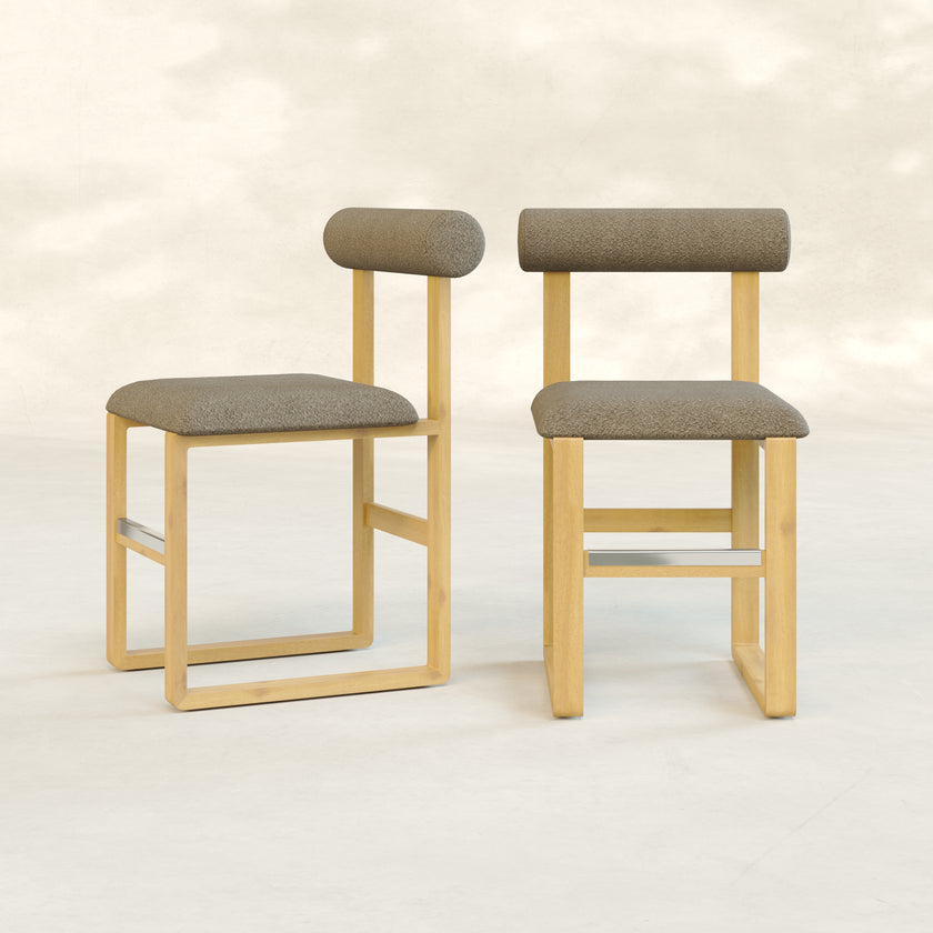 Upholstered Wooden Counter / Bar Stools (Set of 2)