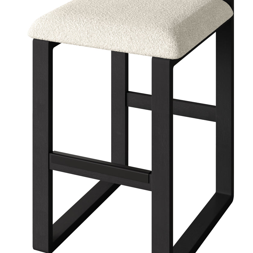 Upholstered Wooden Counter / Bar Stools (Set of 2)