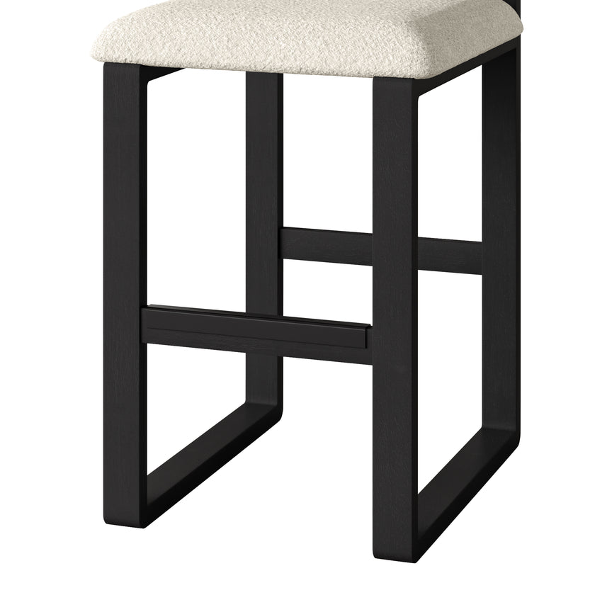 Upholstered Wooden Counter / Bar Stools (Set of 2)