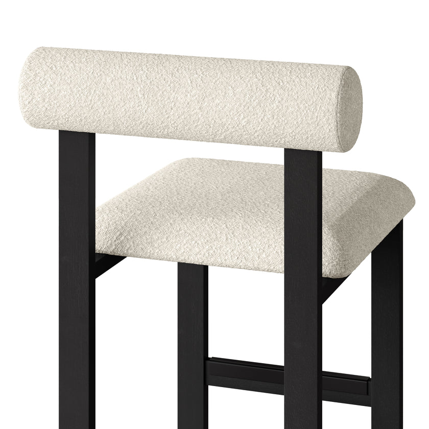 Upholstered Wooden Counter / Bar Stools (Set of 2)