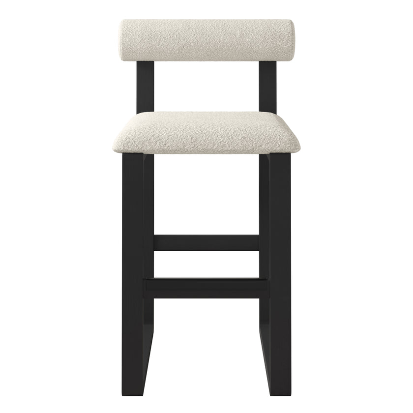 Upholstered Wooden Counter / Bar Stools (Set of 2)