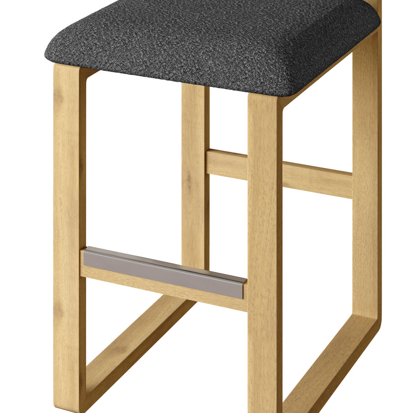 Upholstered Wooden Counter / Bar Stools (Set of 2)