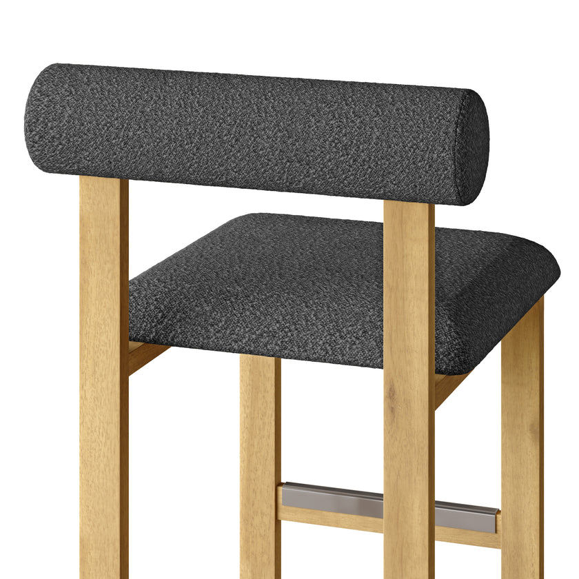 Upholstered Wooden Counter / Bar Stools (Set of 2)