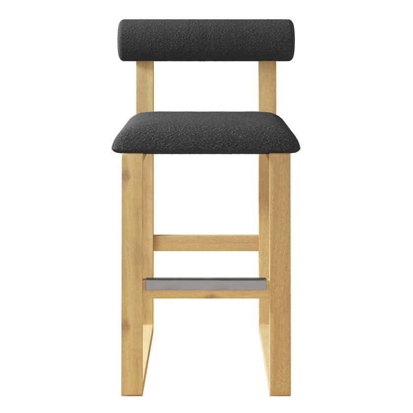 Upholstered Wooden Counter / Bar Stools (Set of 2)