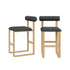 Upholstered Wooden Counter / Bar Stools (Set of 2)