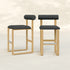 Upholstered Wooden Counter / Bar Stools (Set of 2)