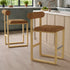 Upholstered Wooden Counter / Bar Stools (Set of 2)