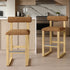 Upholstered Wooden Counter / Bar Stools (Set of 2)