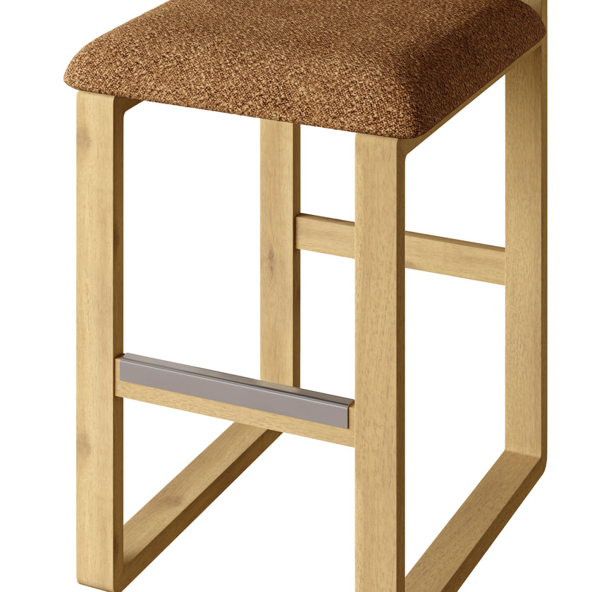 Upholstered Wooden Counter / Bar Stools (Set of 2)