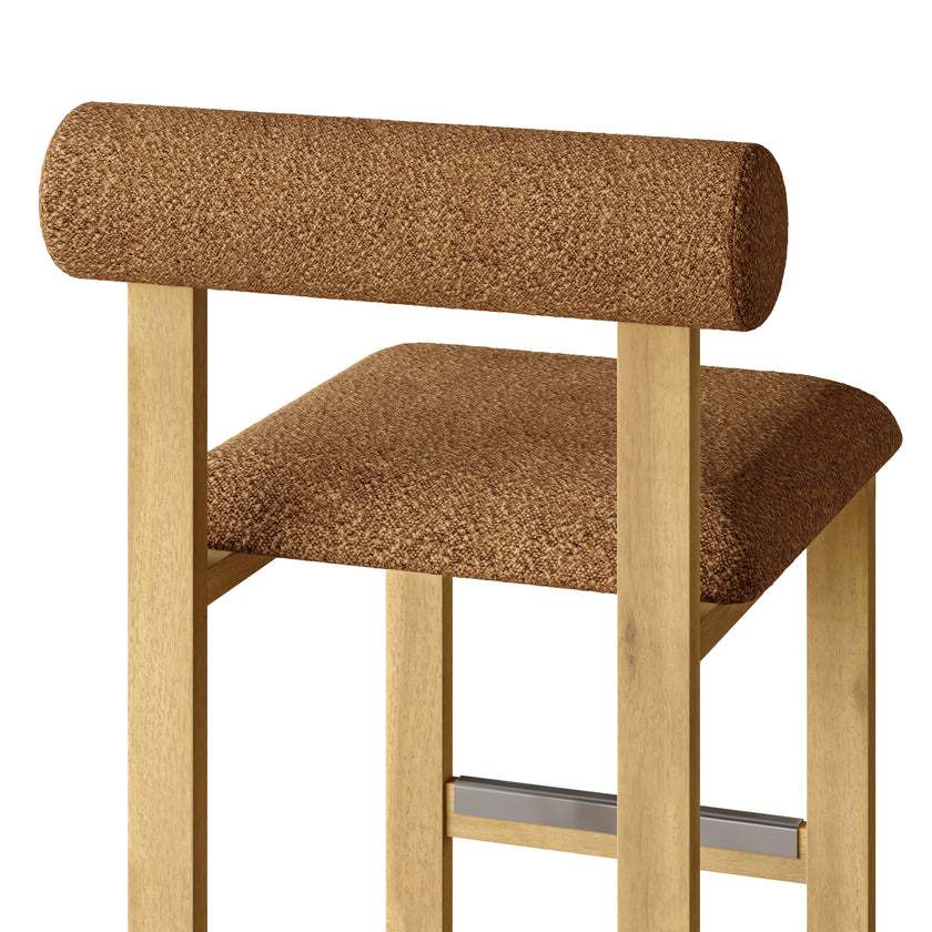 Upholstered Wooden Counter / Bar Stools (Set of 2)