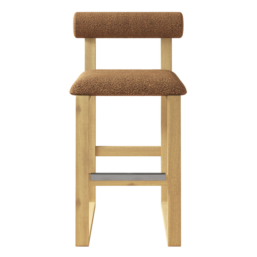 Upholstered Wooden Counter / Bar Stools (Set of 2)