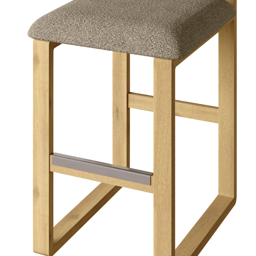 Upholstered Wooden Counter / Bar Stools (Set of 2)