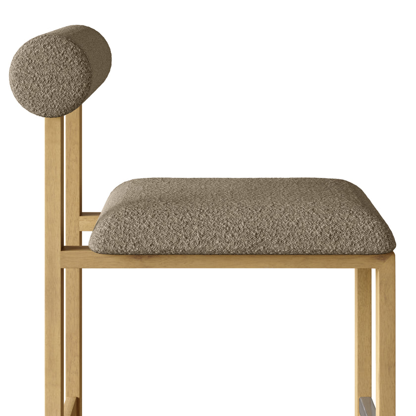 Upholstered Wooden Counter / Bar Stools (Set of 2)