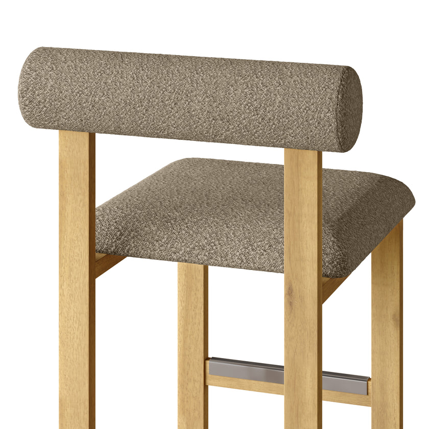 Upholstered Wooden Counter / Bar Stools (Set of 2)