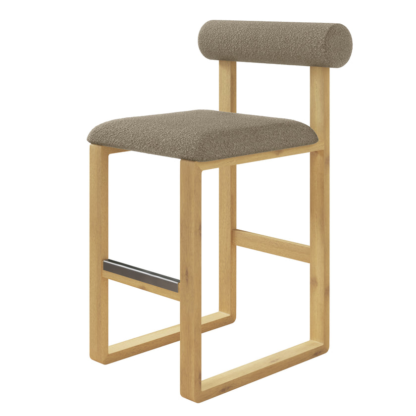 Upholstered Wooden Counter / Bar Stools (Set of 2)