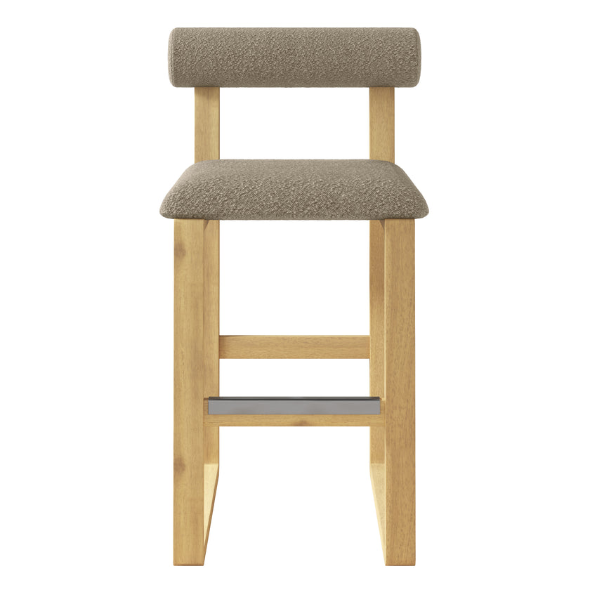 Upholstered Wooden Counter / Bar Stools (Set of 2)
