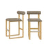 Upholstered Wooden Counter / Bar Stools (Set of 2)