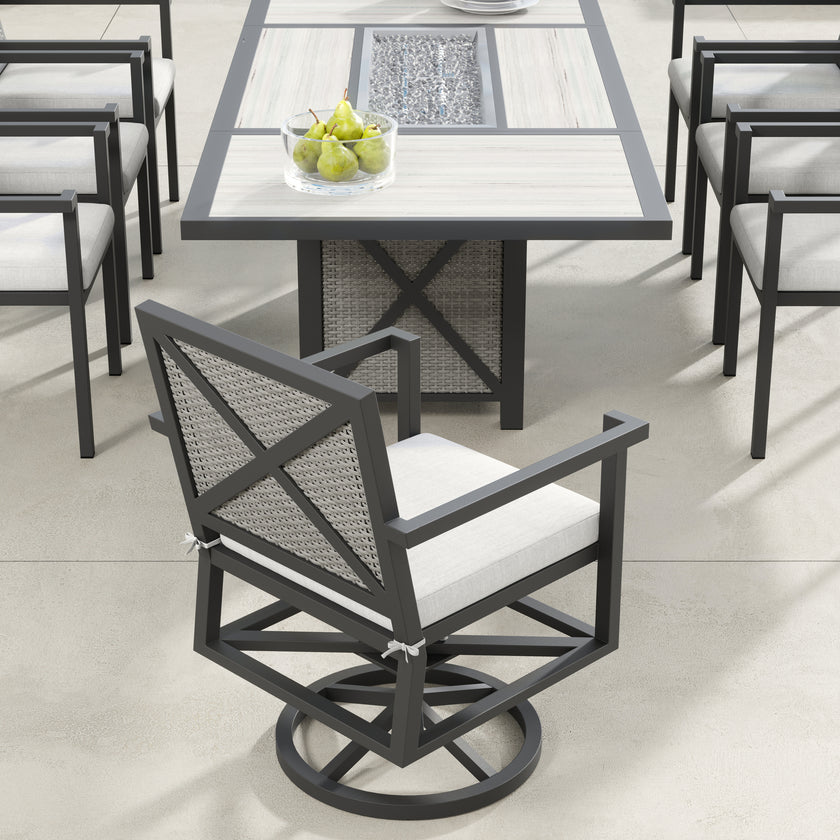 Ridge 9pc Dining Set with Fire Table