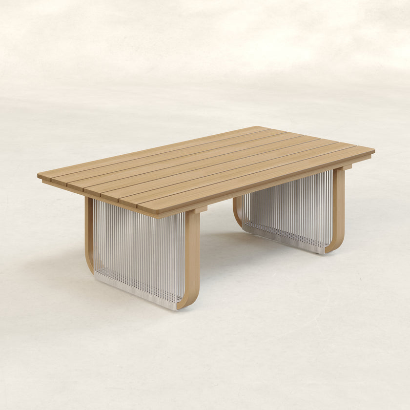 Mono Aluminum Faux Wood Coffee Table