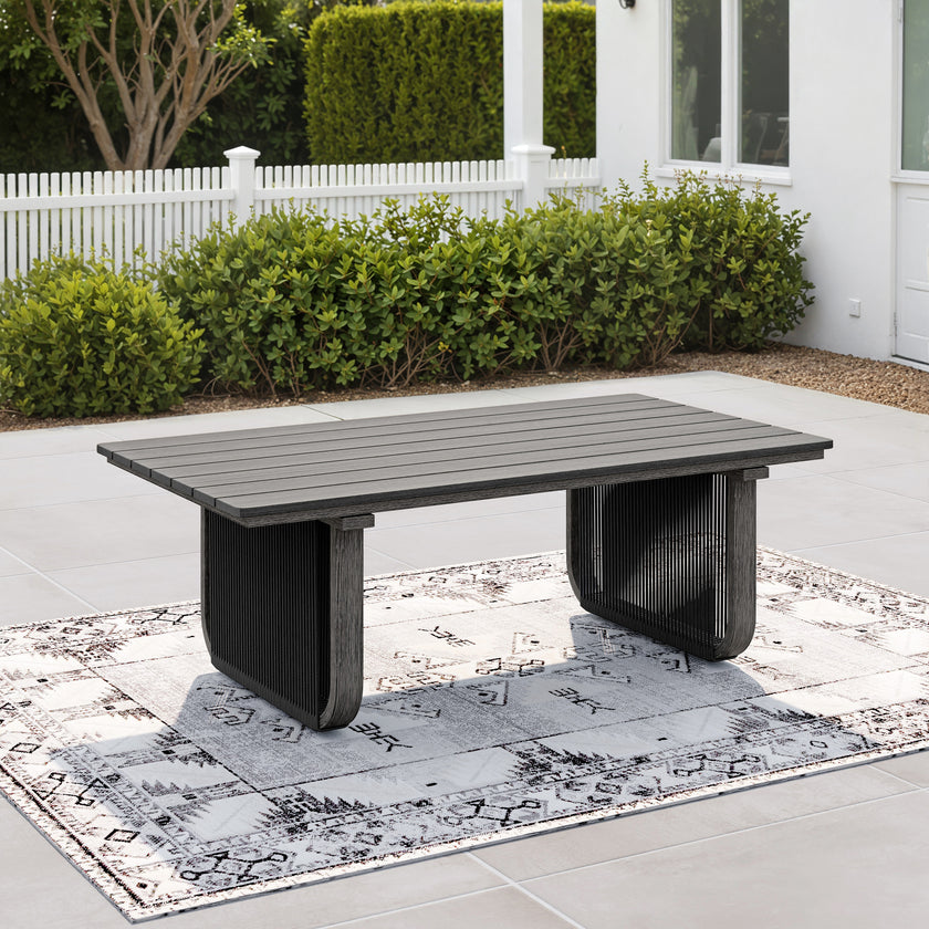 Mono Aluminum Faux Wood Coffee Table