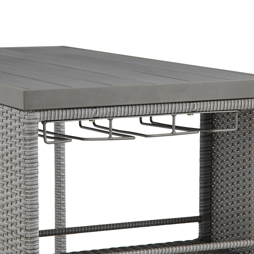 4 - Person Patio Wicker Bar Set