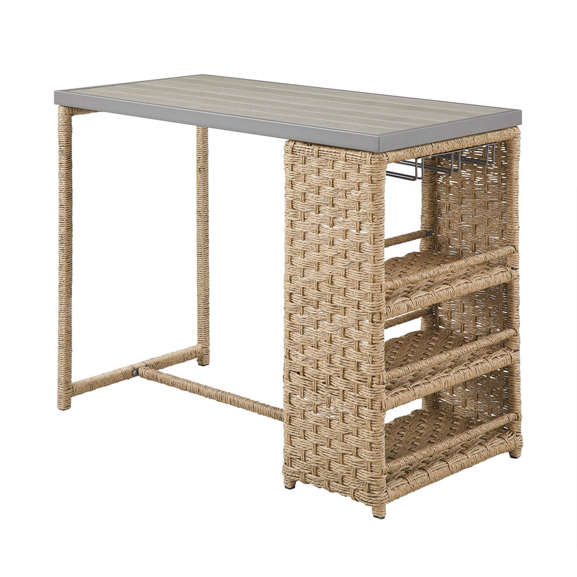 4 - Person Patio Wicker Bar Set