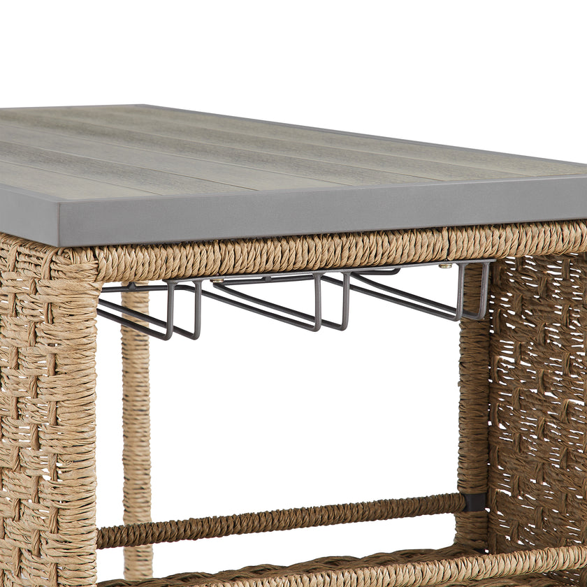 4 - Person Patio Wicker Bar Set