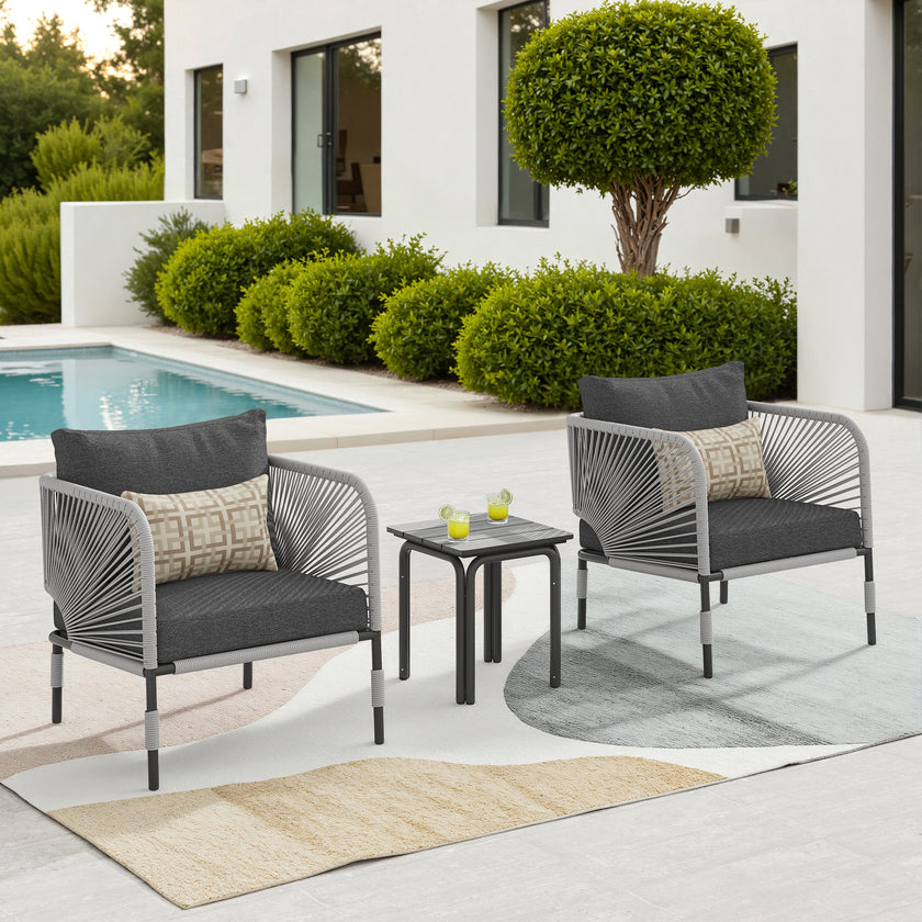 Quinn Aluminum Club Chair Set