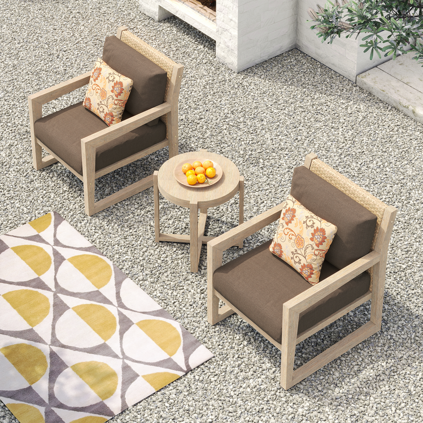 Aria Solid Wood Club Chair Set