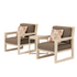 Aria Solid Wood Club Chair Set