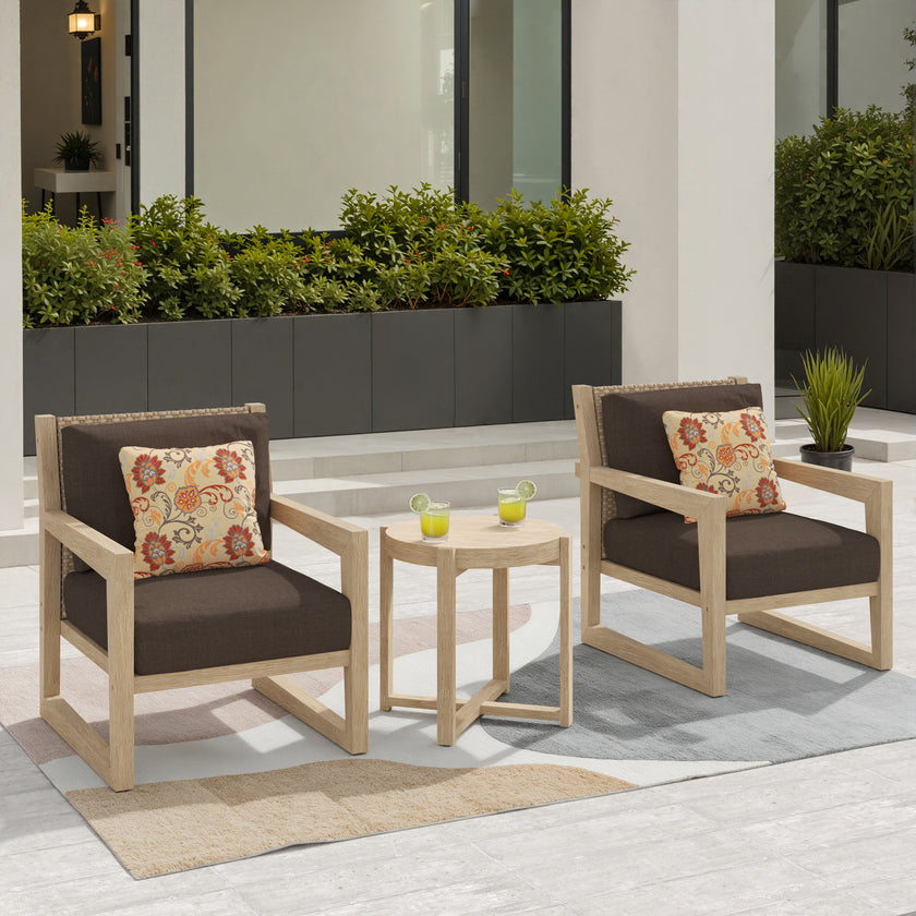 Aria Solid Wood Club Chair Set