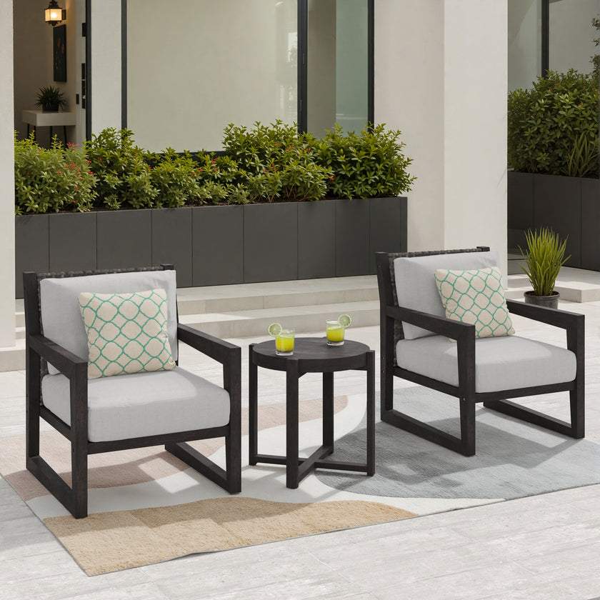 Aria Solid Wood Club Chair Set
