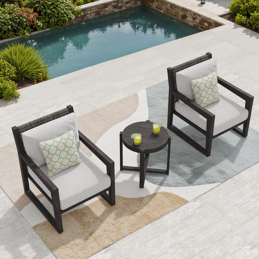 Aria Solid Wood Club Chair Set