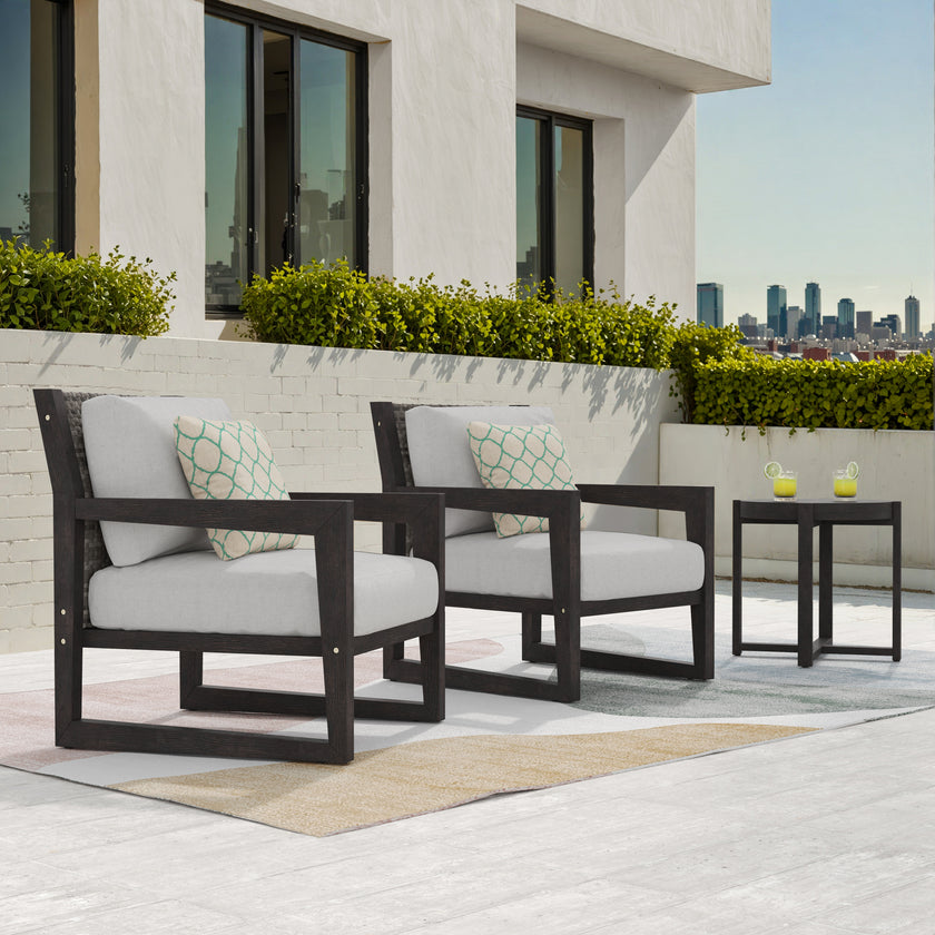 Aria Solid Wood Club Chair Set
