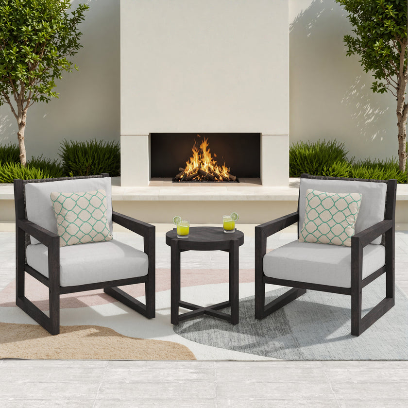 Aria Solid Wood Club Chair Set