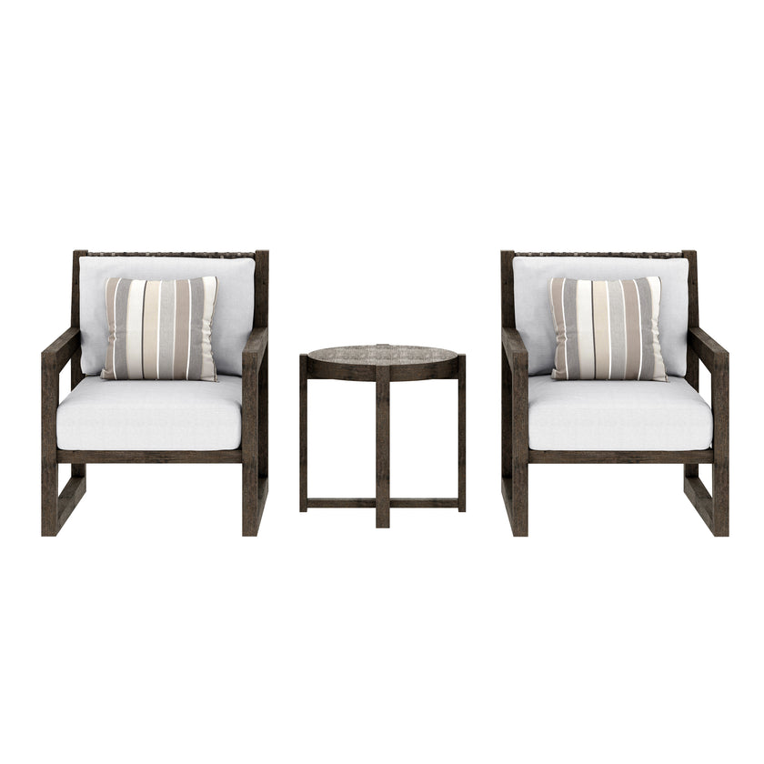 Aria Solid Wood Club Chair Set