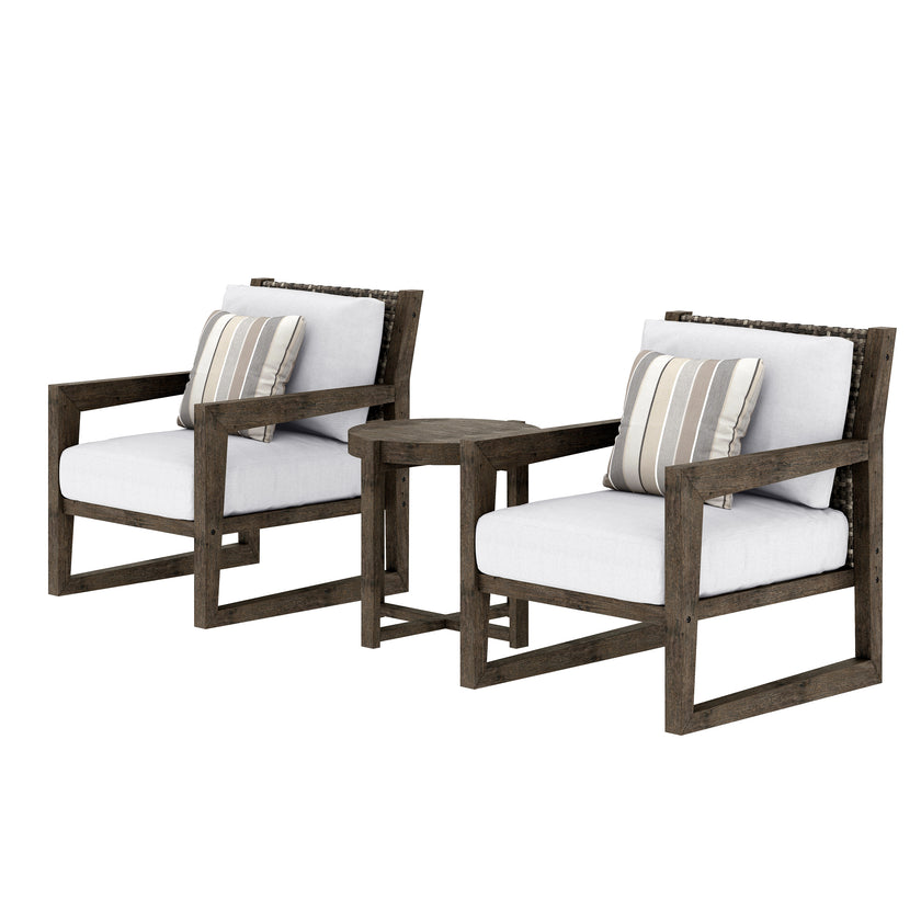 Aria Solid Wood Club Chair Set