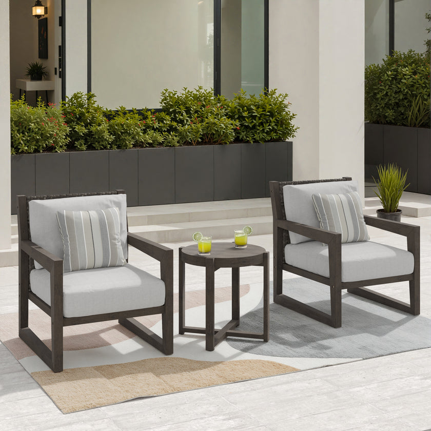 Aria Solid Wood Club Chair Set