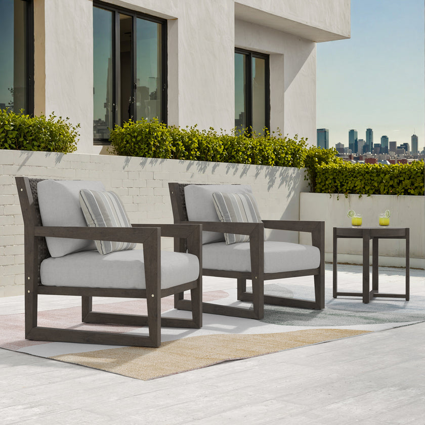 Aria Solid Wood Club Chair Set