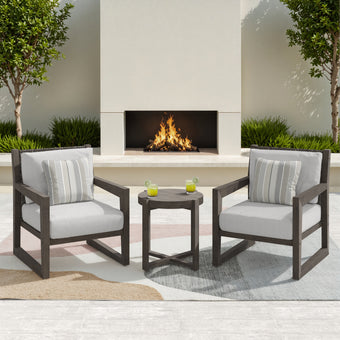 Aria Solid Wood Club Chair Set